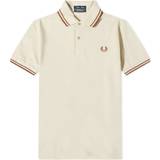 Fred Perry Men Polo Shirts Fred Perry Twin Tipped Cotton Polo Shirt /XS Stone