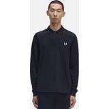 Fred Perry Men Polo Shirts Fred Perry Long Sleeved Polo Shirt Navy