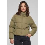 Urban Classics Women Jackets Urban Classics cropped peached puffer jacket Winter Jacket olive
