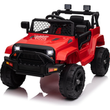 Music Electric Vehicles Costway 12V Kids Electric Ride On Car with Remote Control-Red