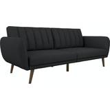 Novogratz Brittany Premium Upholstery Dark Grey Sofa 207cm 3 Seater