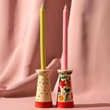 Christmas Decorations Raspberry Blossom Set of 2 MultiColoured Advent Candle Holder