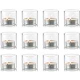 Candlesticks Nuptio Clear Glass Holders, Set of 12 Mini Candlestick 2pcs
