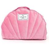 Women Cosmetic Bags The Flat Lay Co. Pink Velvet Shell Open Makeup Bag, Pink, Women Pink