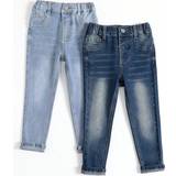 Jeans - Multicoloured Trousers Shein Young Girl 2pcs Solid Skinny Jeans