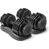 Strongology Home Fitness Adjustable Smart Dumbbells Pair from 5kg to 40kg Training Weights in