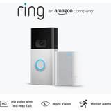 Satin Nickel, Ring Chime Video Doorbell 2Nd Gen by Amazon Wireless Video Doorbell Security Camera with 1080P HD Video