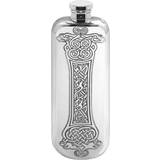 English Pewter Hip Flasks English Pewter 3oz Celtic Knot Slimline Top Pocket [CEL175] Hip Flask