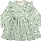 Polarn O. Pyret Baby Dress with Flower Print - Light Green