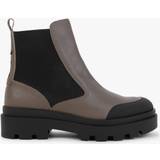 Curling Boots Fly London Jeba Taupe Leather Chunky Chelsea Boots 40, Colour: T