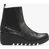 Fly London Boots Fly London Bagu Silver Black Leather Wedge Chelsea Boots 41, Col