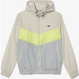 Lacoste Water Resistant Packaway Zipped Sport Jacket Grey Flashy Yellow Grey