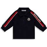 Babies Polo Shirts Moncler Enfant Baby Navy Tricolor Long Sleeve Polo 778 12-18M