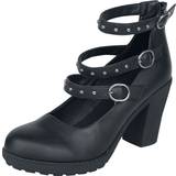 Heels & Pumps Gothicana by EMP High heels with straps and rivets High Heel black