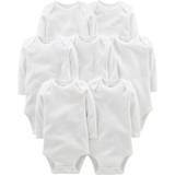 Bodysuits Children's Clothing on sale Simple Joys by carters Unisex Babies Long-Sleeve Bodysuit, Pack of 7, White, Newborn