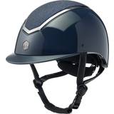 Eczema Rugs Riders Gear Charles Owen Standard Peak Riding Helmet - Navy Gloss/Pewter