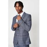 S Suits Burton Mens Blue Highlight Check Suit Jacket