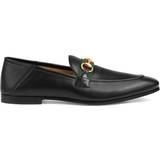 Gucci Low Shoes Gucci Men's Leather Horsebit Loafer With Web, Black, Leather