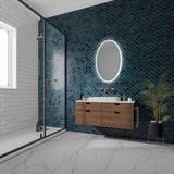 Aluminum Bathroom Mirrors HiB Oval LED Heated Bathroom