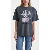 Ganni Future Lamb Cotton T-Shirt Grey