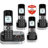 Alcatel Landline Phones Alcatel F890 Cordless Phone Quad Handsets, Black,Silver/Grey