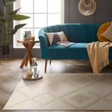 Plastic Carpets & Rugs Esselle Windsor 120x170cm Cream Geo White cm