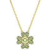 Swarovski Charms & Pendants Swarovski Idyllia pendant, Clover, Green, Gold-tone plated