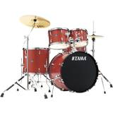 Red Drumsticks Tama STAGESTAR, 22” 5pc Kit with Hardware w/ ZP1418, Candy Red Sparkle