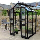 Halls Greenhouses Halls Cotswold Birdlip Small Greenhouse in Black with Toughened