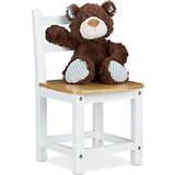 Relaxdays Kinderstuhl weiß kindermöbel bambus stuhl braun dekostuhl holzstuhl Weiß