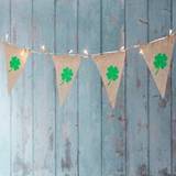 St. Patrick's Day Party Supplies Shamrock Hessian LED Bunting St Patricks Day Decoration Warm White