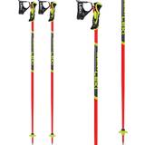 Red Downhill Ski Poles Leki WCR Lite SL Youth Poles Neon Red