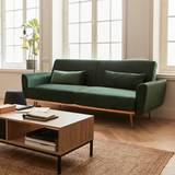 Green Sofas 3-seater Velvet Convertible Sofa