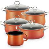 Riess Cookware Sets Riess premium emaille töpfe 5 teiliges familien Set med lock