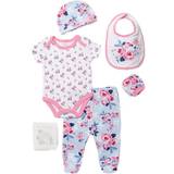 Multicoloured Other Sets Children's Clothing Floral Print Cotton 6-Piece Baby Gift Set Pink Newborn