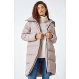Coats Roman Longline Padded Coat in Taupe
