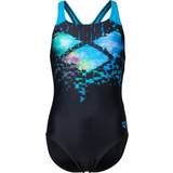 Arena Girl's Multi Pixels Swimsuit Swim Pro Back Swimsuit 116, blue/black