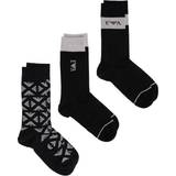 Emporio Armani Socks Emporio Armani Loungewear Mens Black Eagles 3-Pack Short Sock