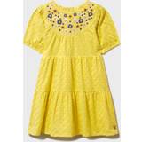 Yellow Dresses Children's Clothing Crew Clothing Kids' Embroidered Smock Dress, Lemon Yellow