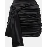 Silk Clothing Dolce & Gabbana Black Bow Miniskirt N0000 Nero IT