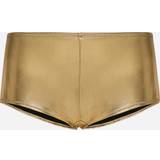 Gold - Women Jumpsuits & Overalls Dolce & Gabbana Foiled jersey low-rise panties