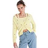 Women - Yellow Cardigans Trendyol Collection Frauen Regular Fit Basic V-Ausschnitt Strickwaren Strickjacke