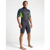 Grey Wetsuits Skins Element 3/2mm Mens Shortie Wetsuit Anthracite Lime