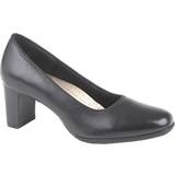 Heels & Pumps Mod Comfys Block Heel Leather Court Shoes Black