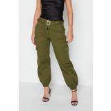 Green - Women Jeans PixieGirl Petite Belted Cargo Jeans Green