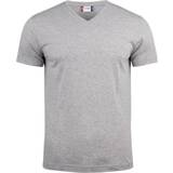 Unisex - Viscose T-shirts Clique Melange V Neck T-Shirt Grey