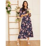 Yumi Floral Print Pleated Dress