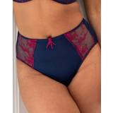Pour Moi Knickers Pour Moi Imogen Rose Embroidered Brief Navy/Raspberry