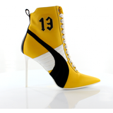 Puma Heels & Pumps Puma Fenty by Rihanna Yellow Black Leather Womens High Heel Shoes 363038 01