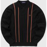 Fred Perry Women Clothing Fred Perry Knitted Vertical Stripe Polo Shirt Black